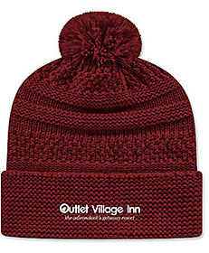 Business Caps and Hats: Cable Knit Cap With Cuff Embroidered